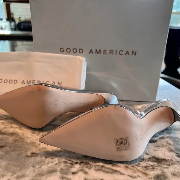 Good American CINDER-F*CKING-RELLA PUMP “glass” Cinderella Clear Heel Sz 6.5 - Picture 8 of 8
